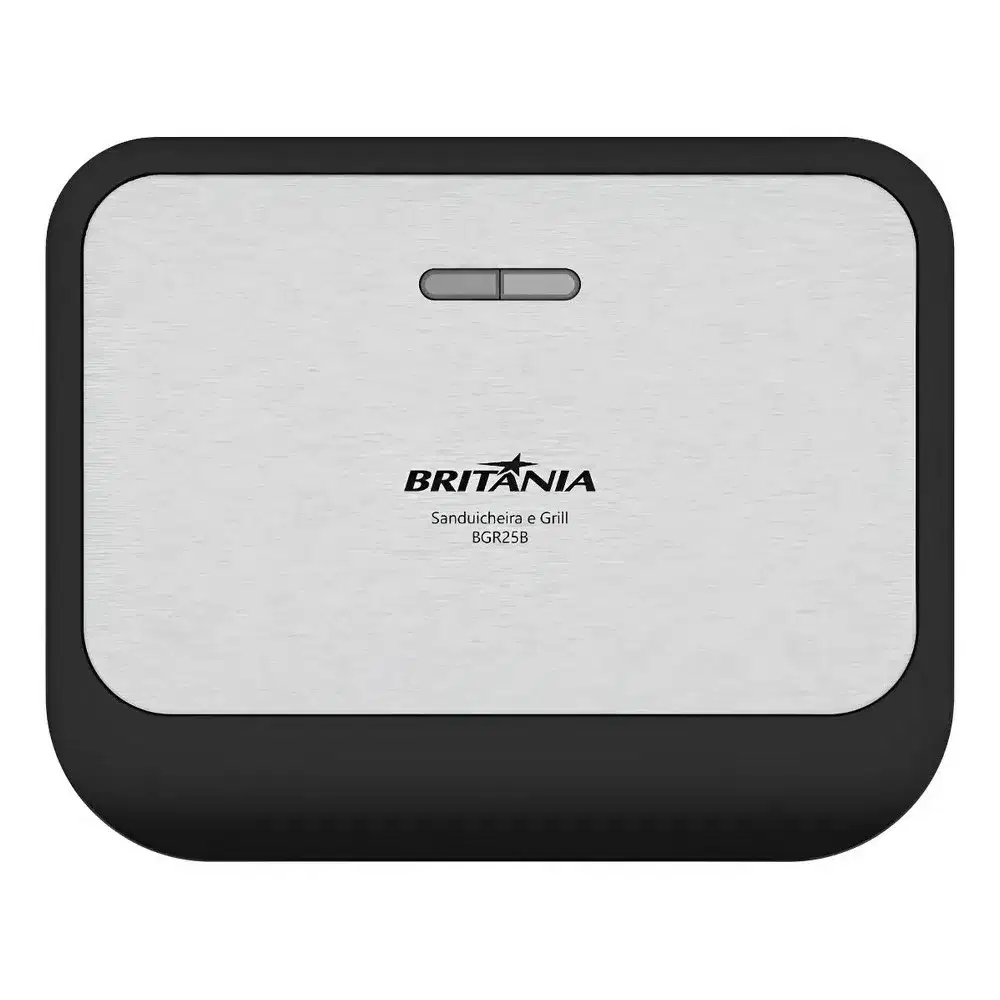 SANDUICHEIRA GRILL BRITANIA BGR25B 2 EM 1 750W PRETA/INOX 220V 