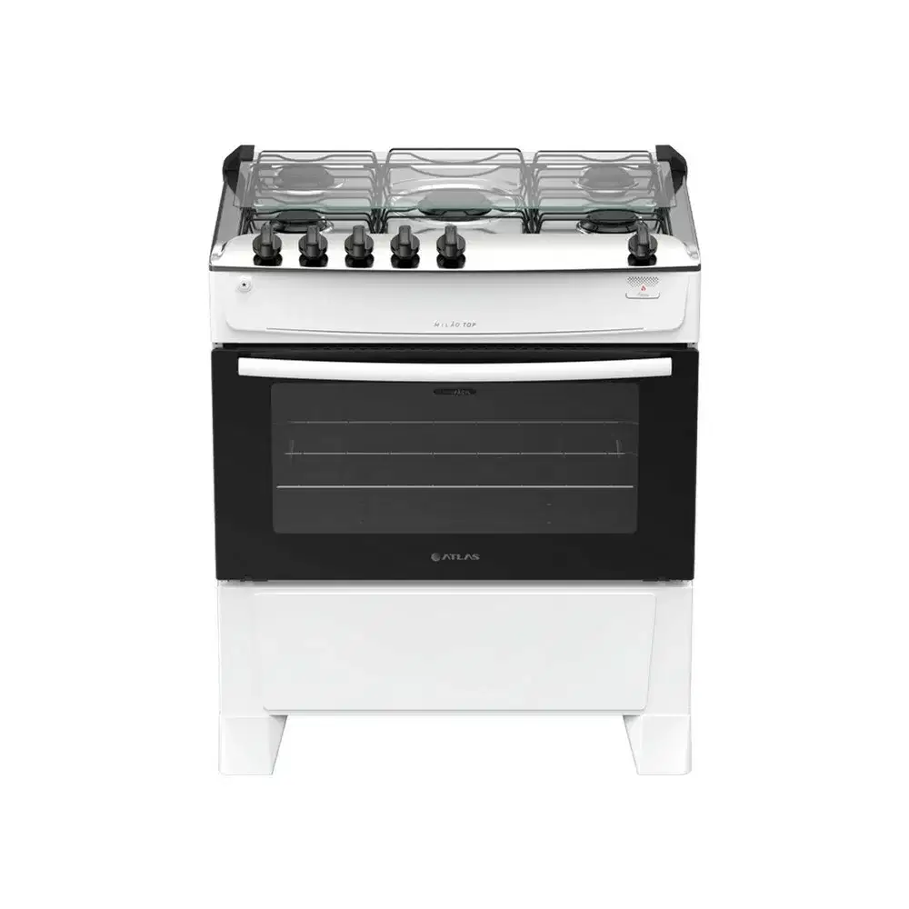 FOGAO 5 BOCAS ATLAS MILAO TOP MESA INOX BRANCO BIVOLT 