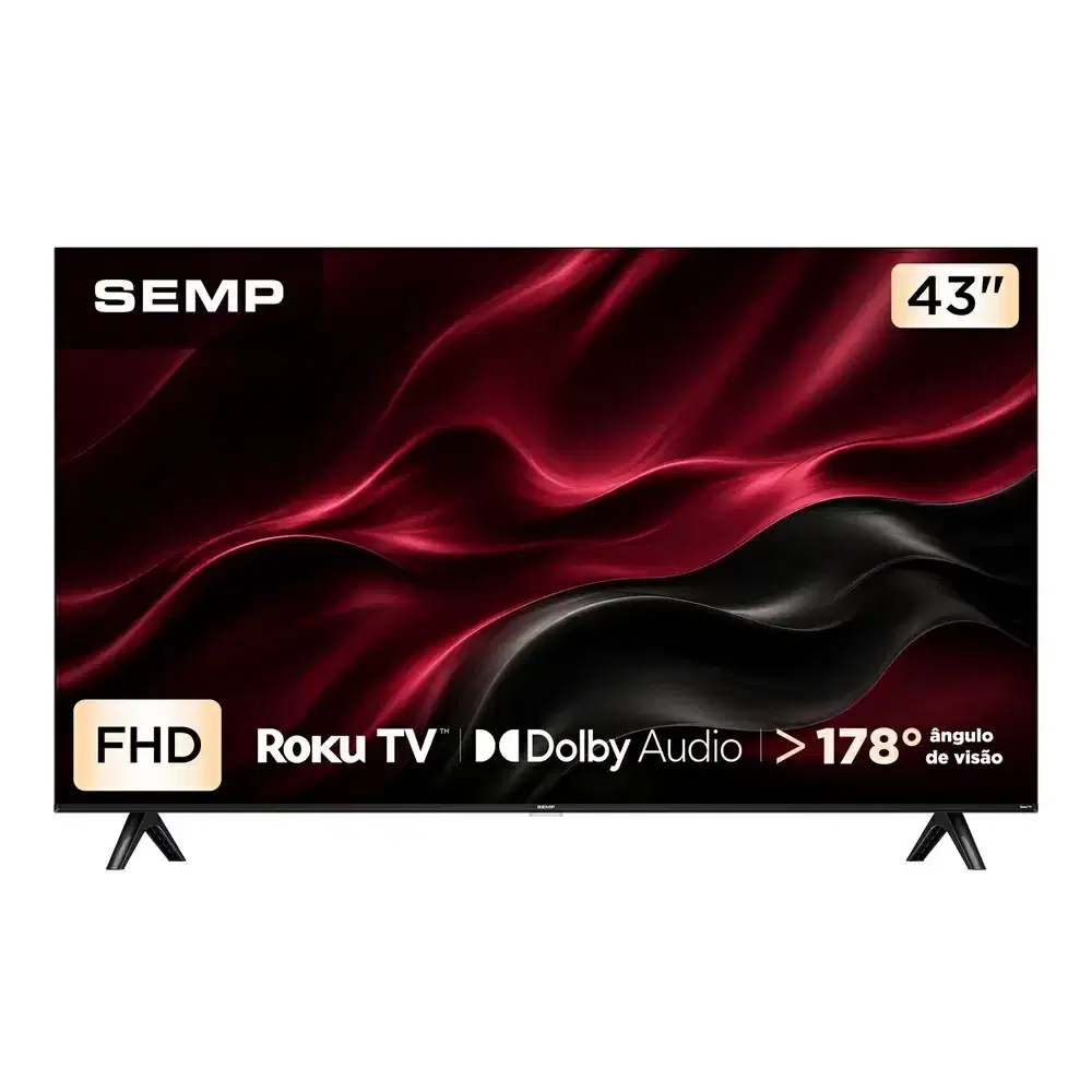TV LED SMART 43 SEMP HD 43S42R ROKU TV 3 HDMI 1 USB PRATA BIVOLT