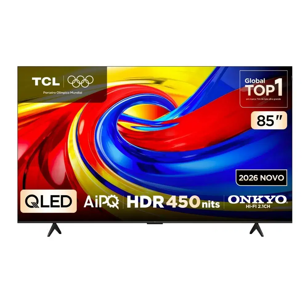TV QLED SMART 85 TCL ADVANCED 85P7L ULTRA HD 4K GOOGLE TV 3 HDMI 1 USB PRATA BIVOLT